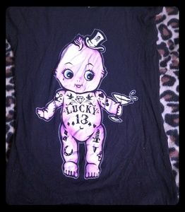 Lucky 13 tattooes baby fitted t shirt